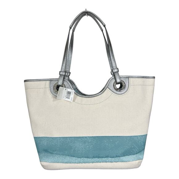 NWT Coach Starfish Beach Tote Canvas Set Zip Wallet Make Up Case Brand New Rare - Picture 5 of 16